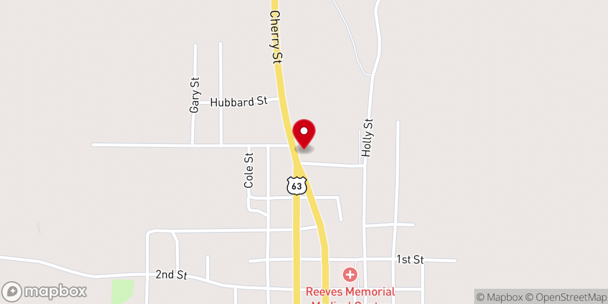 Map showing location of First Baptist Church of Bernice, LA