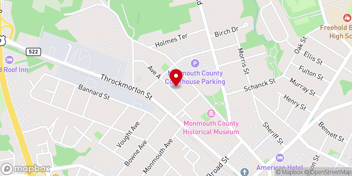 Map showing location of Faith Tabernacle