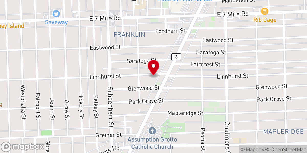 Map showing location of Israelite School of Universal Pract Ical Knowledge Detroit