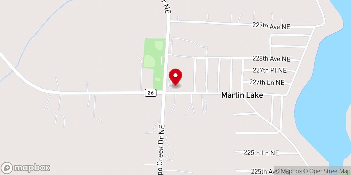Map showing location of Sunnyside Free Lutheran Church