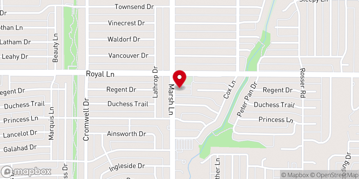 Map showing location of Marsh Lane Baptist Church