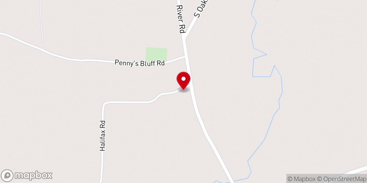 Map showing location of Shady Grove C.M.E. Church