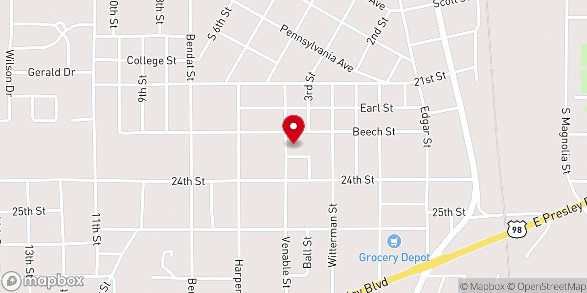 Map showing location of First John the Baptist Church