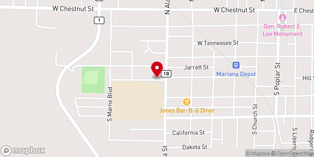 Map showing location of Mt Calvary Missionary Baptist Church