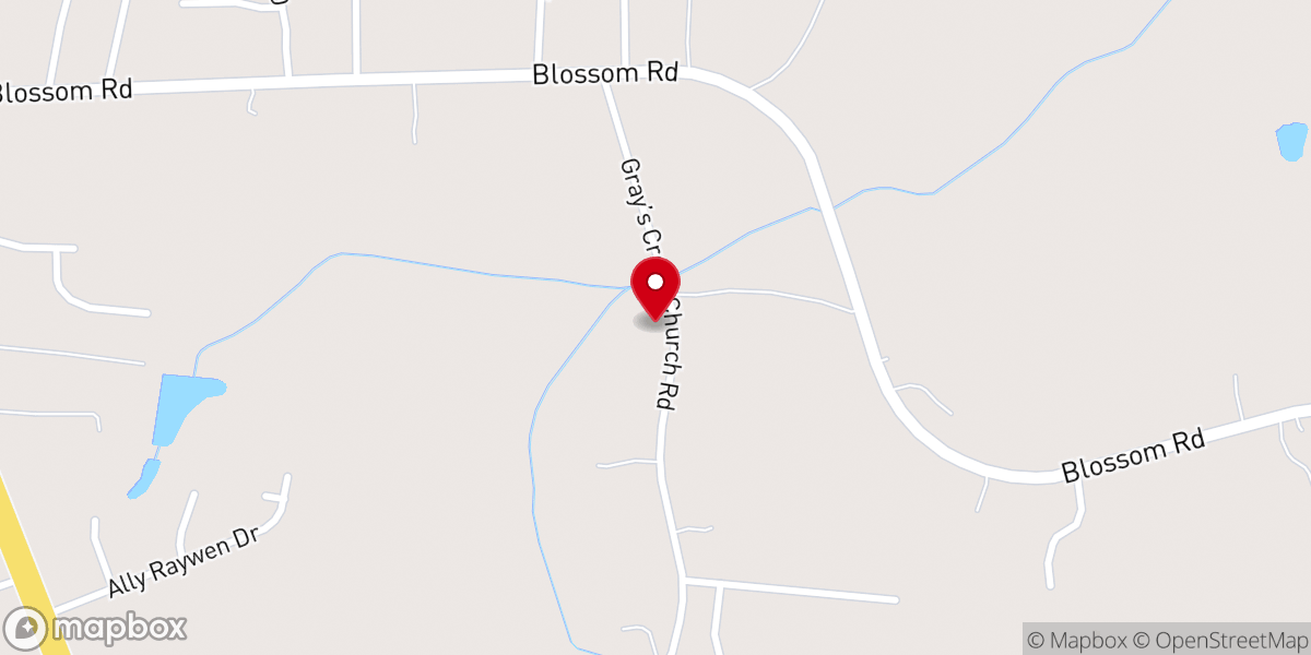 Map showing location of Gray's Creek Missionary Baptist Church