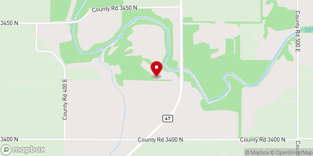 Map showing location of Foosland Sportsmen's Club