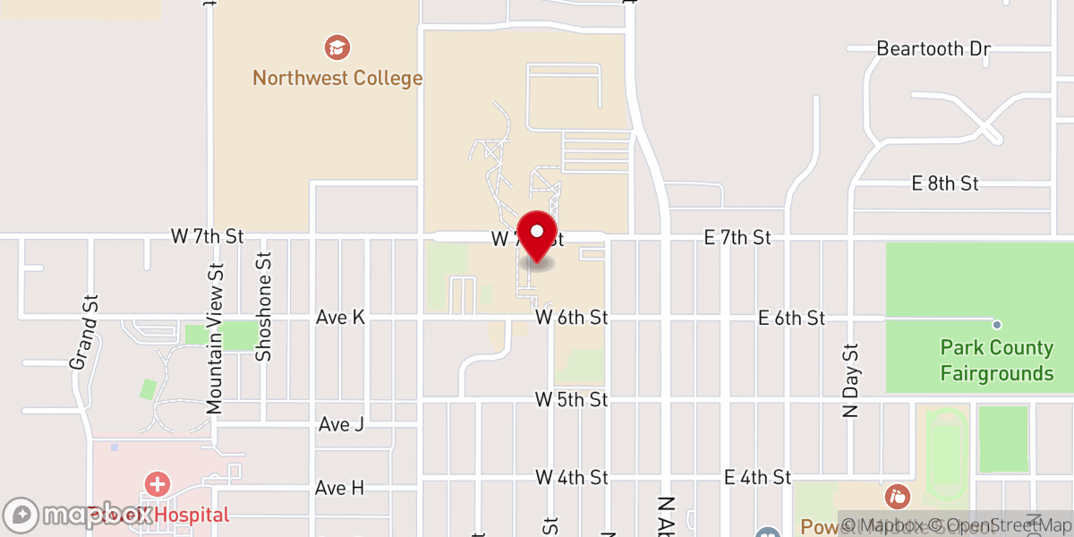 Map showing location of Northwest College