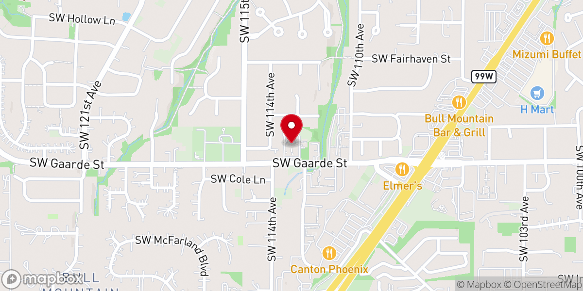 Map showing location of Gaarde Christian School