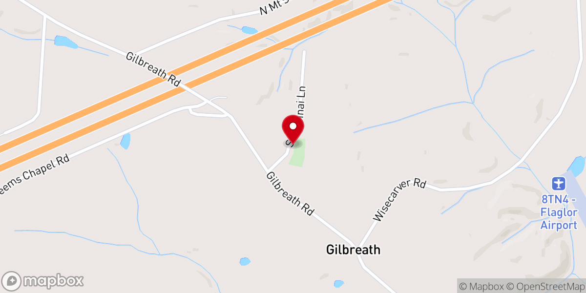 Map showing location of Mt. Sinai Church