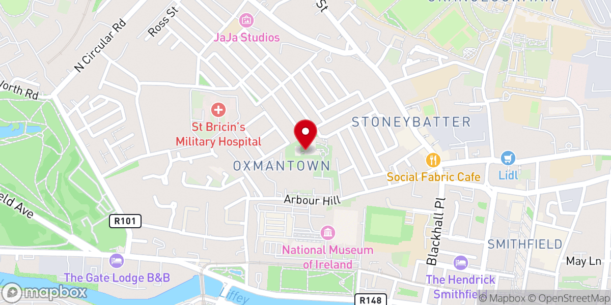 Map showing location of Arbour Hill Memorial