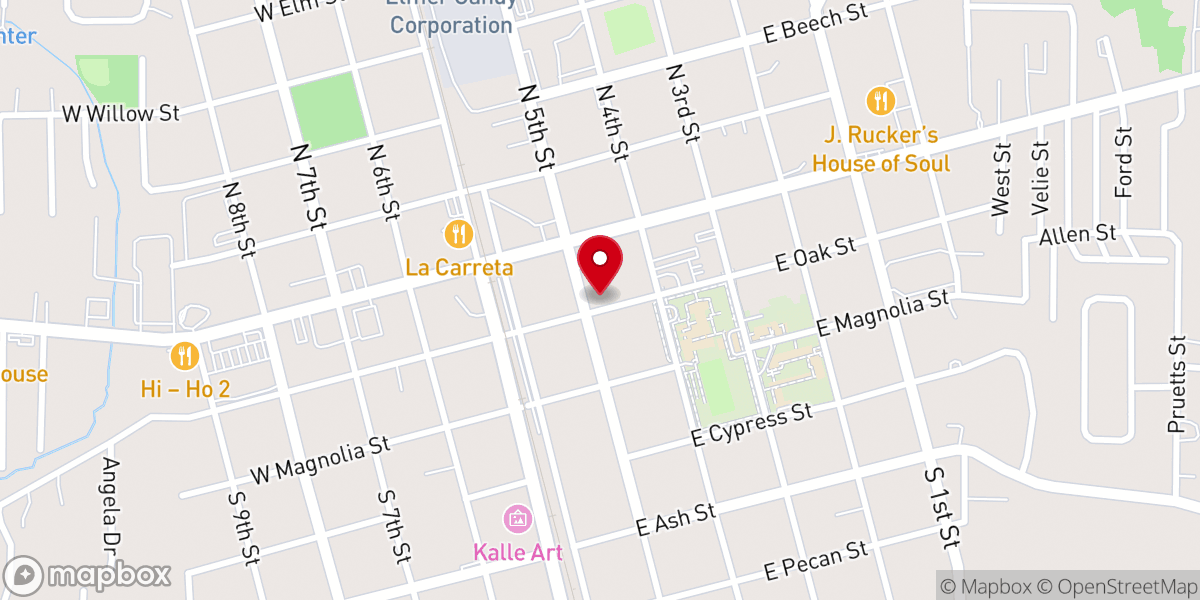 Map showing location of Twin Steeples Creative Arts Center