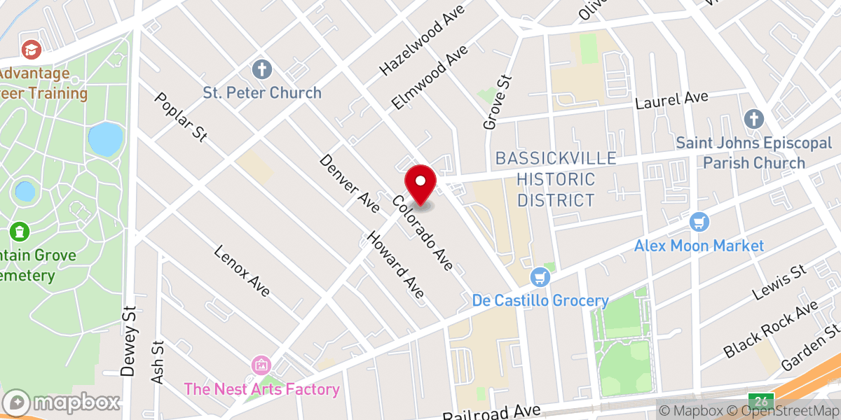 Map showing location of West End Christian Methodist Episcopal Church