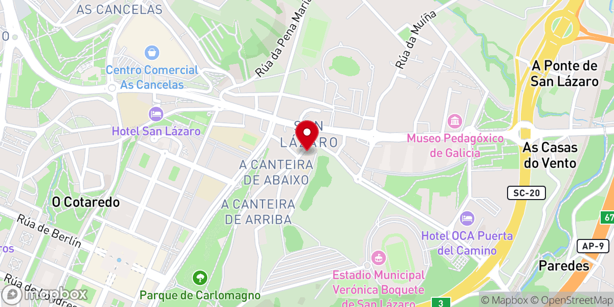 Map showing location of Parroquia de San Lázaro