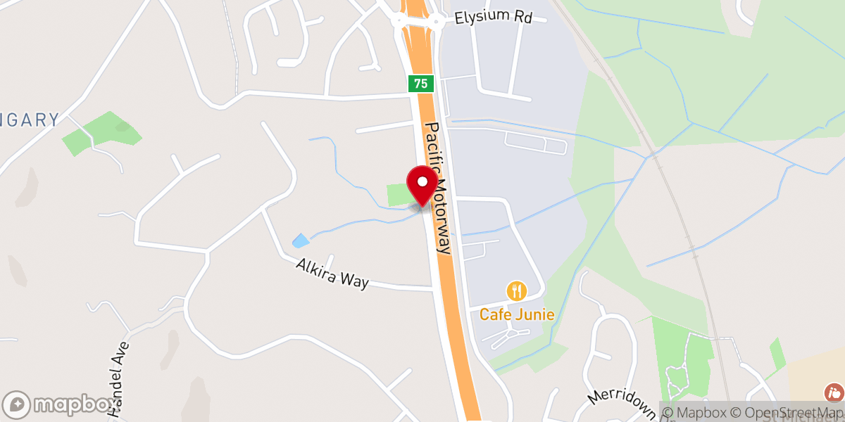 Map showing location of Hinterland Baptist Church