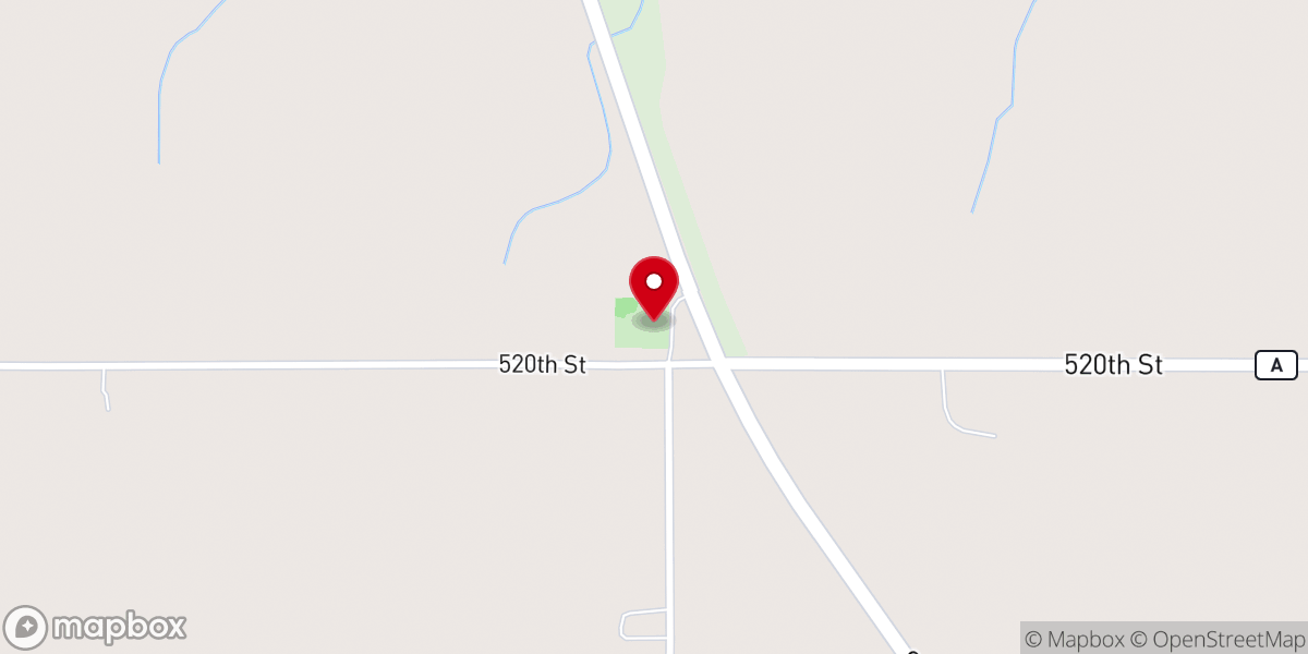 Map showing location of Hegre Lutheran Church