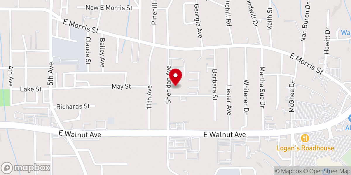 Map showing location of Trinity Fellowship Church