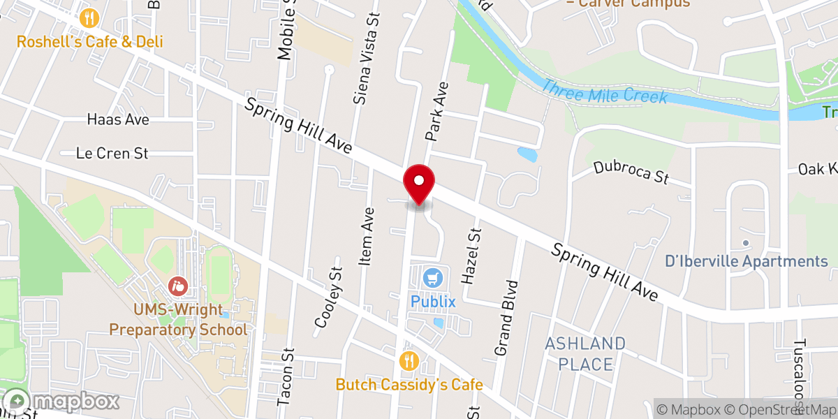 Map showing location of Spring Hill Avenue United Methodist Church