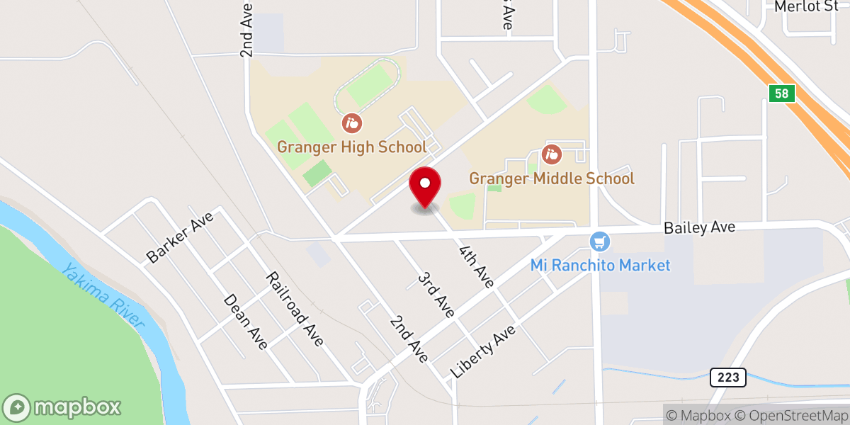 Map showing location of Iglesia Adventista del Séptimo Día Granger