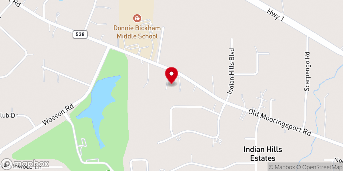 Map showing location of Indian Hills Baptist Church