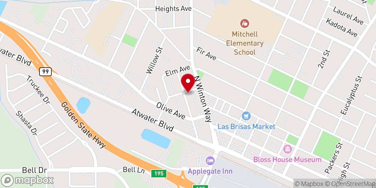 Map showing location of Victory Baptist Church