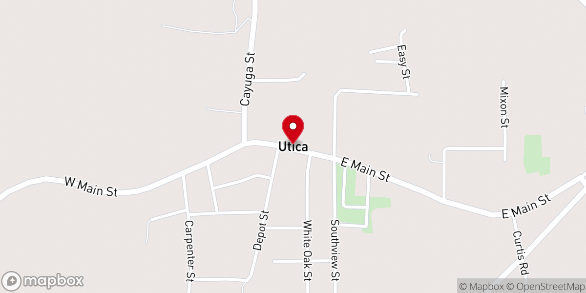 Map showing location of Utica