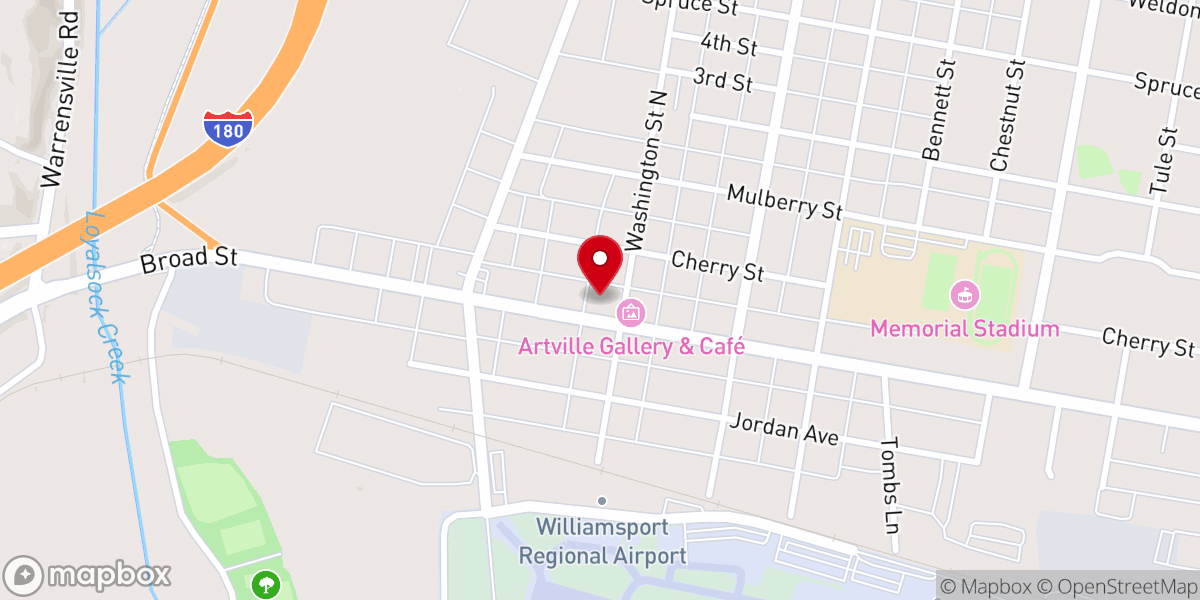 Map showing location of Bethany Evangelical Lutheran Church