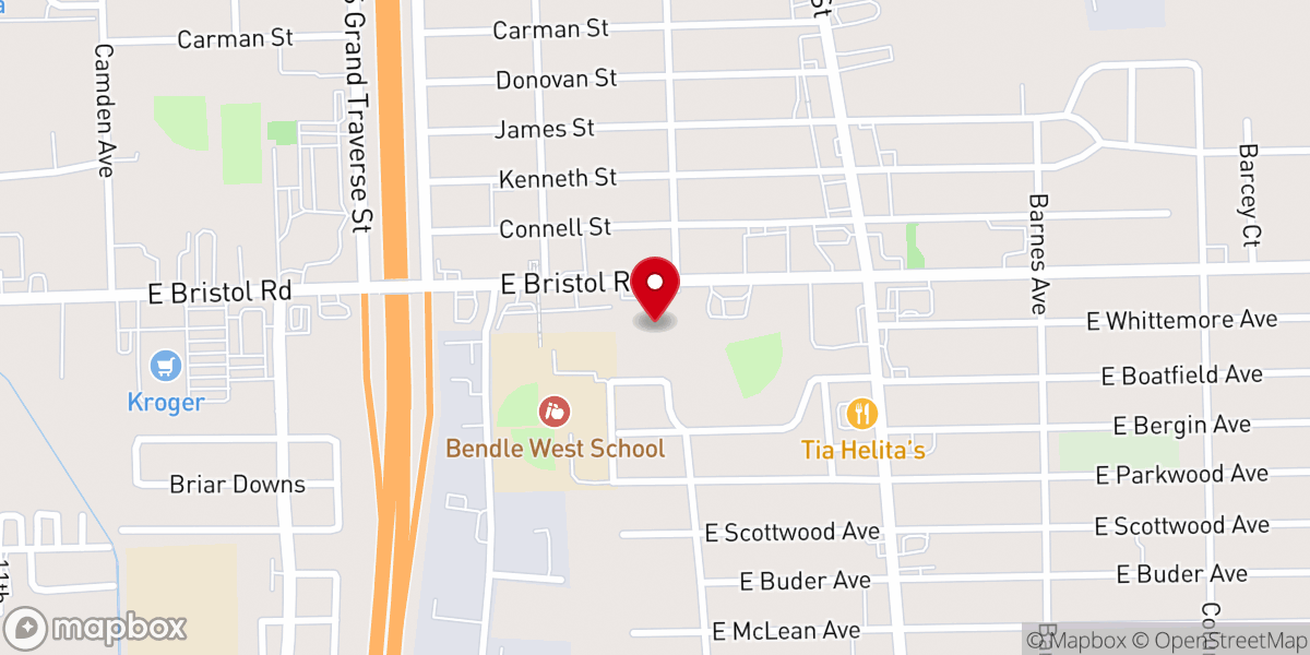Map showing location of Flint Baptist Temple