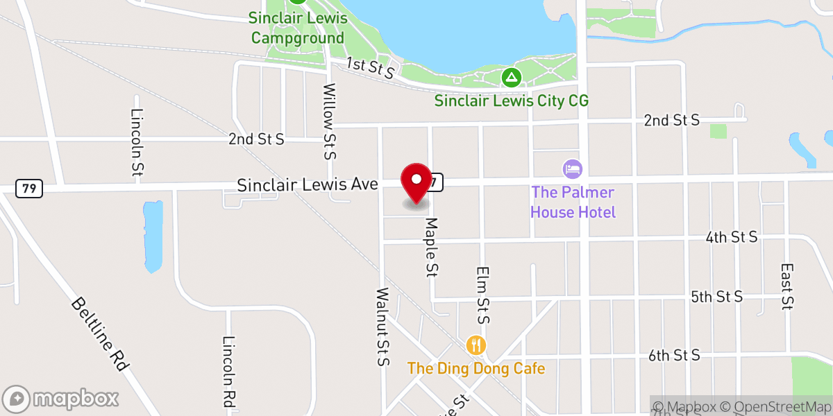 Map showing location of Zion Lutheran Church LCMS