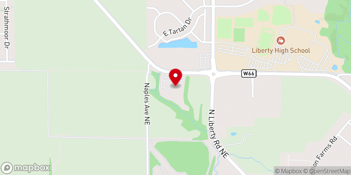Map showing location of Grace Community Church