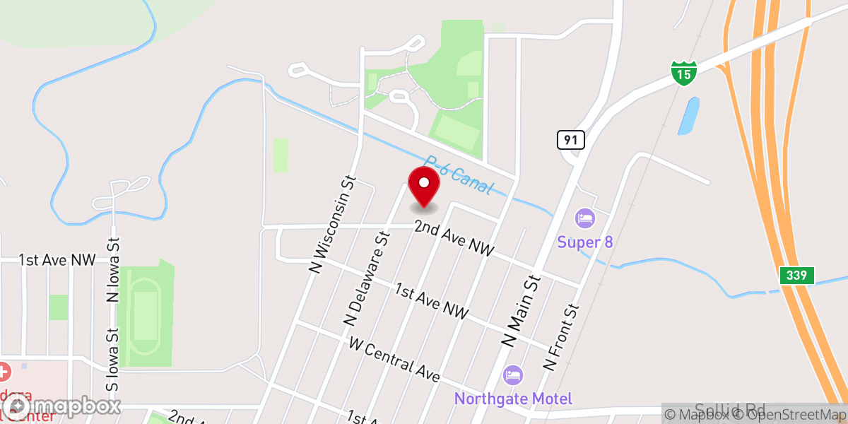 Map showing location of Conrad Mission Church