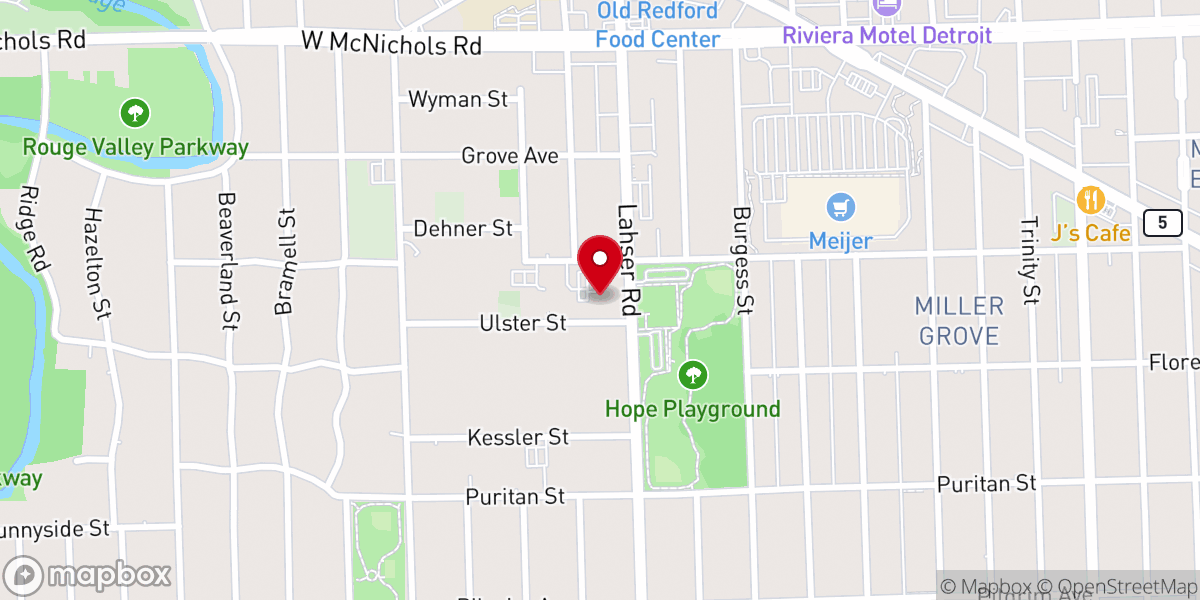 Map showing location of Community of Christ - Detroit Hope