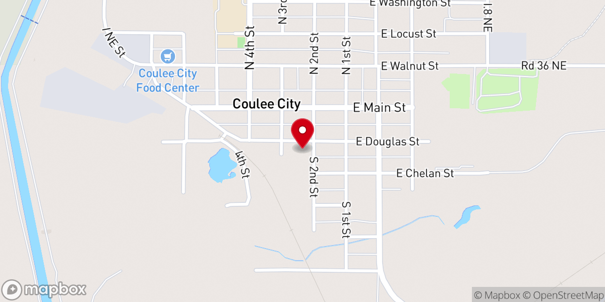 Map showing location of Coulee City Assembly of God