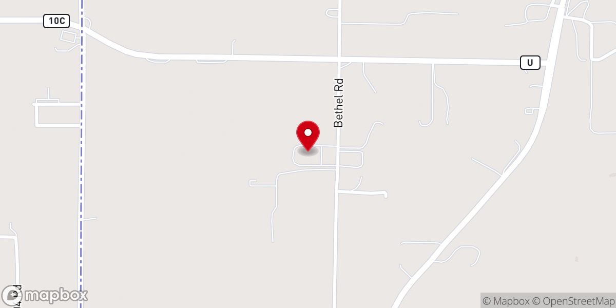 Map showing location of Seneca Christian Church