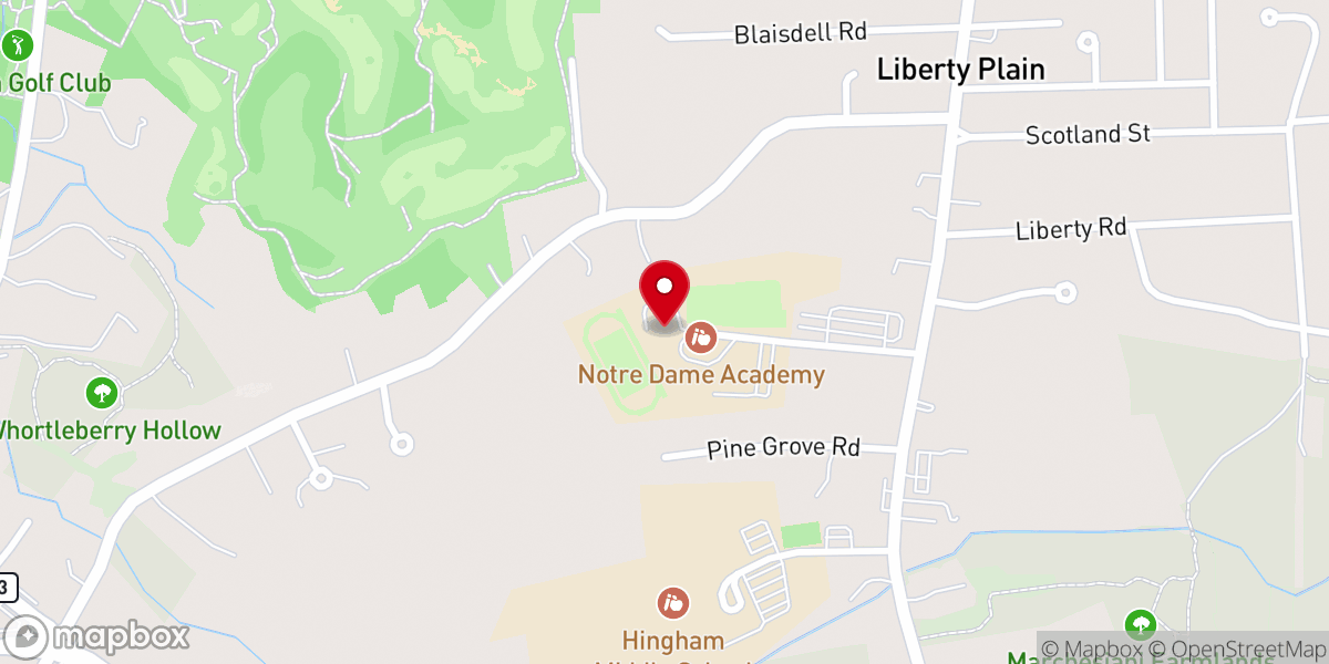 Map showing location of Notre Dame Academy