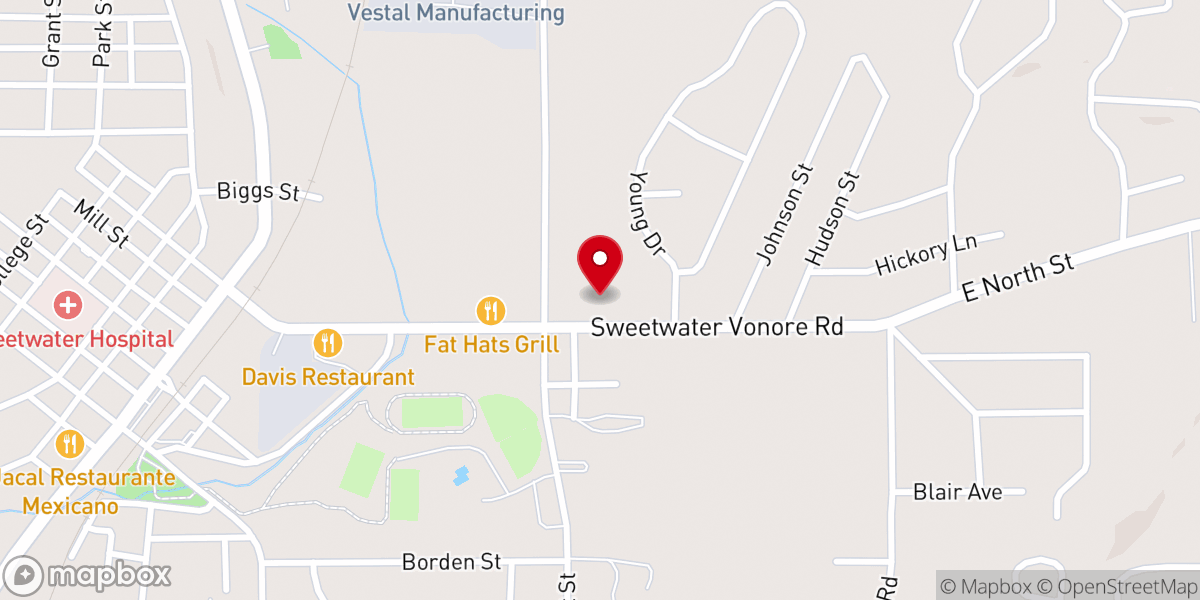 Map showing location of Sweetwater Area Ministry