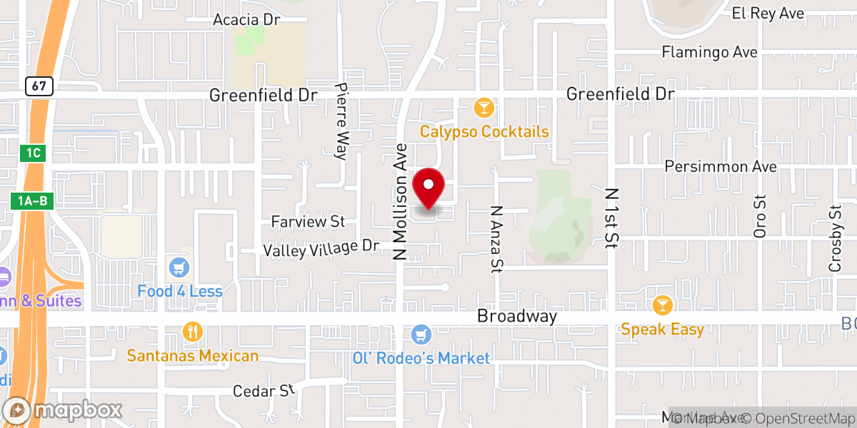 Map showing location of New Life Church of the Nazarene