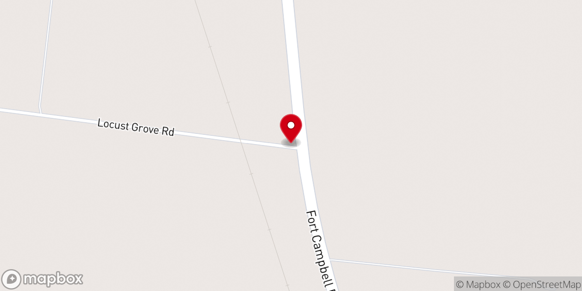 Map showing location of Locust Grove Church