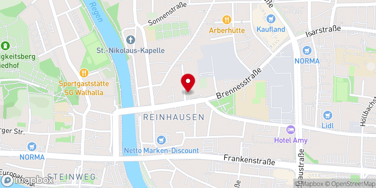 Map showing location of St. Josef