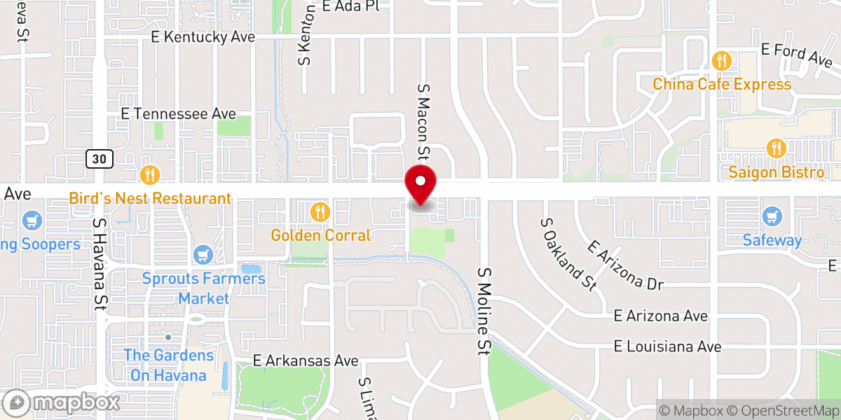Map showing location of Village East Baptist Church