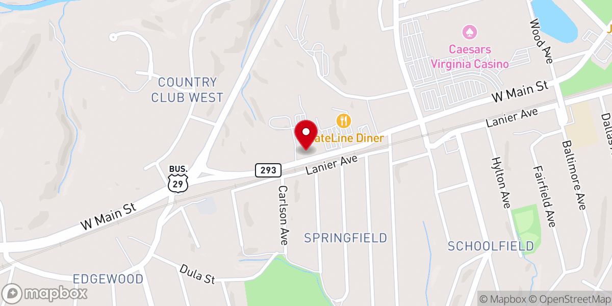 Map showing location of Schoolfield Pentecostal Holiness Church