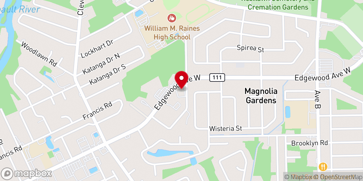 Map showing location of Saint Paul Lutheran Church