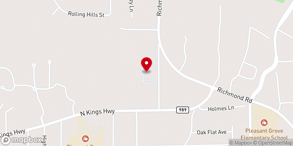 Map showing location of Pleasant Grove Baptist Church