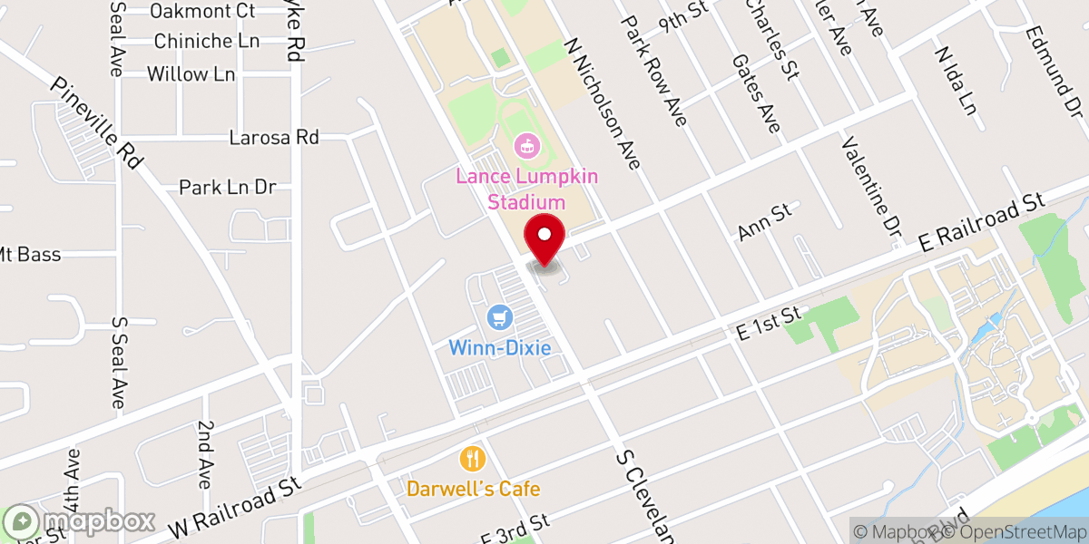 Map showing location of Long Beach Church of Christ