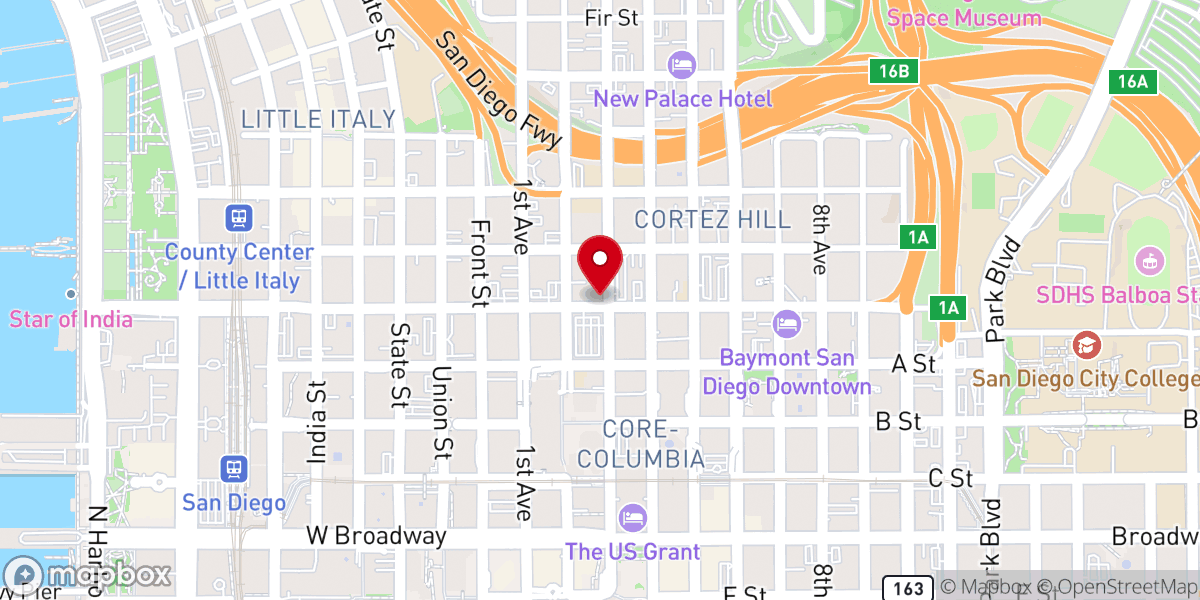 Map showing location of First Lutheran Church