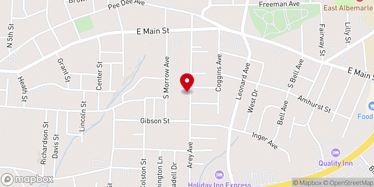 Map showing location of Canaan Christian Worship Center Albemarle