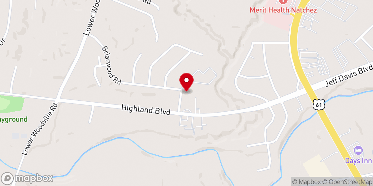 Map showing location of Briarwood Church of Christ