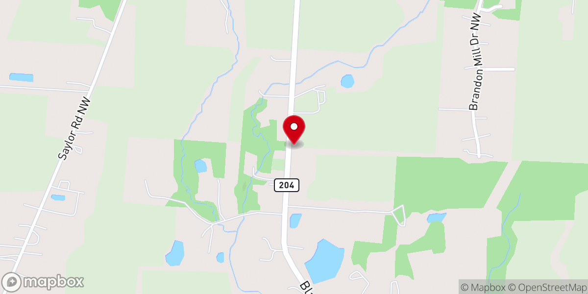 Map showing location of Mt Zion Church
