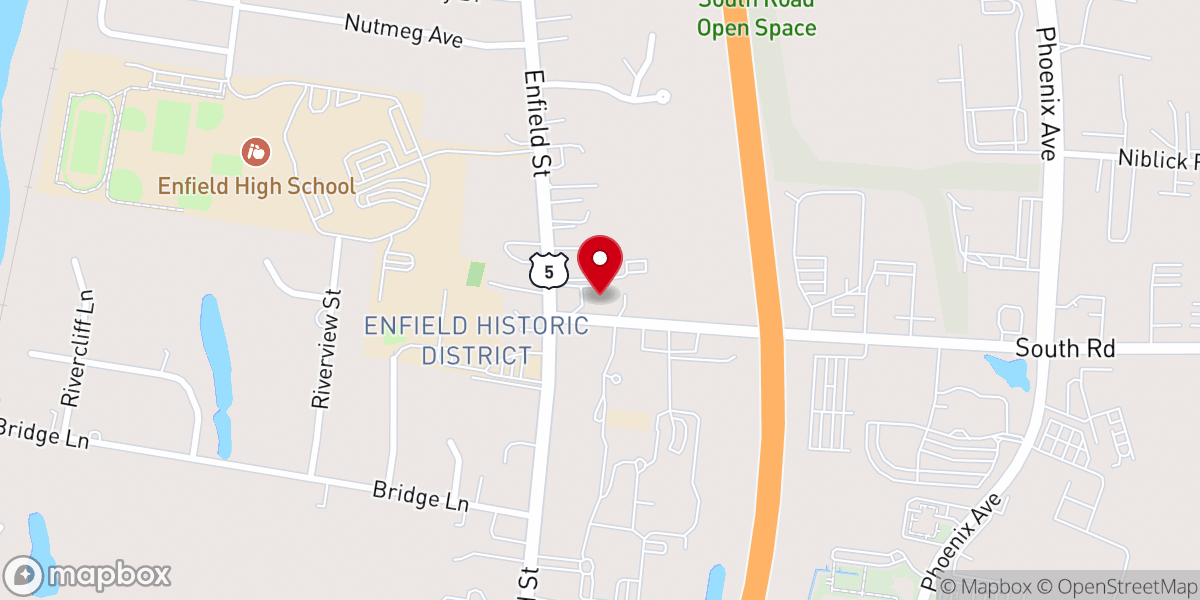 Map showing location of Enfield United Church of Christ
