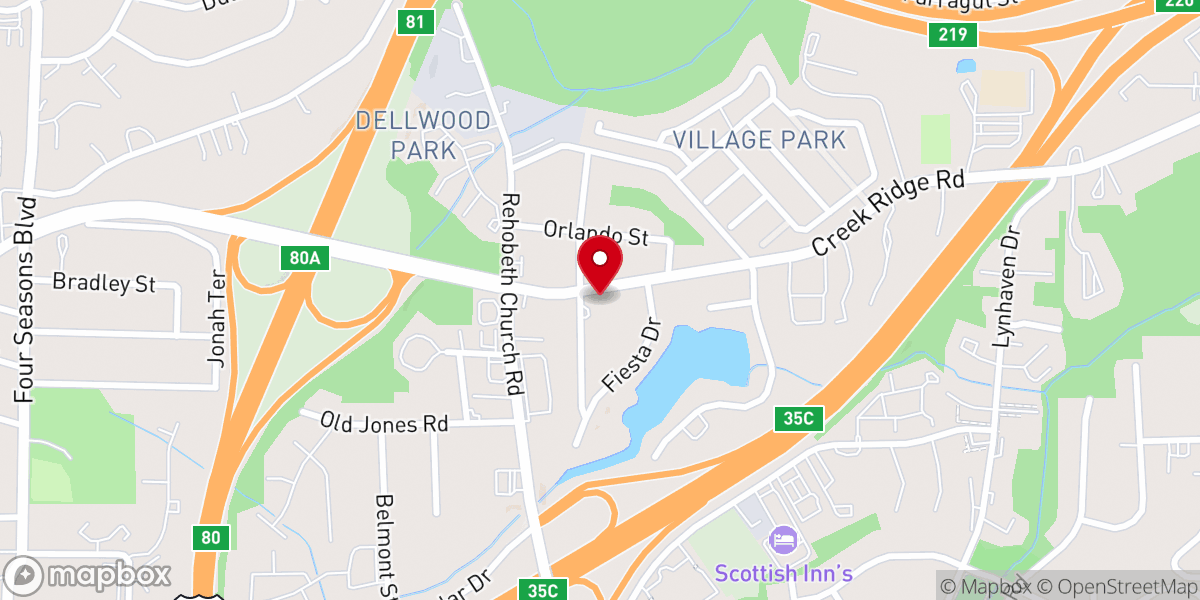 Map showing location of Community Chapel Baptist Church