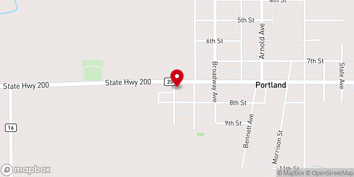 Map showing location of Portland Lutheran Parish Office